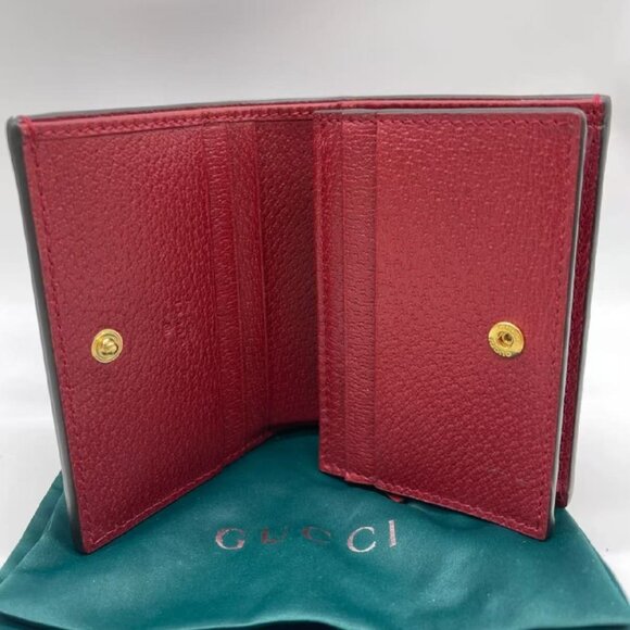 NIB Authentic Gucci Ophidia GG Card Case Floral Stripe Mini Wallet - Picture 5 of 6